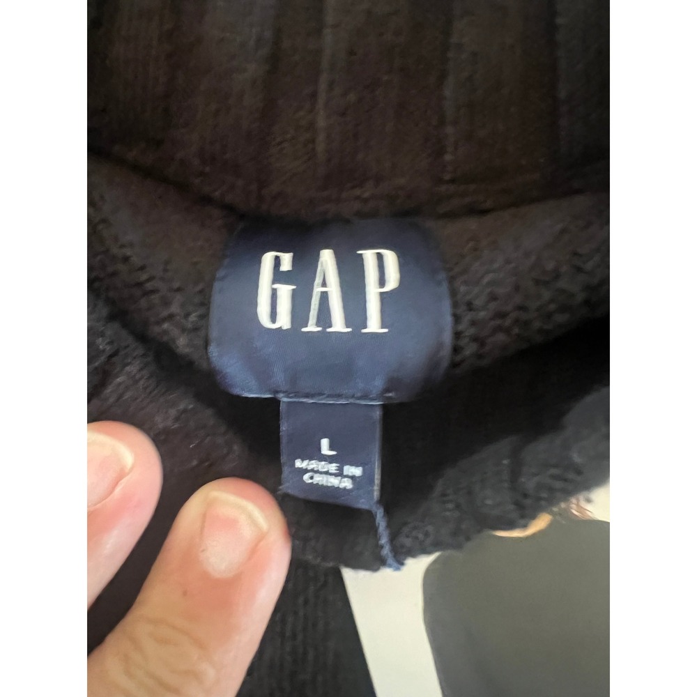 Gap Womens Crewneck Sweater Black Long Sleeve Ribbed Knit Pullover Large NWT - Picture 2 of 5